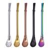 Cuchara popote filtro acero inoxidable 304 cuchara para té perfumado vajilla chapado en titanio popote para beber cuchara para remover generación