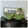 Bolsa de Lona Transfronteriza para Mujer, Gran Capacidad, Nuevo Modelo 2026, Bolso Cruzado Casual de Verano de Nicho con Correa Ancha, Bolso Dumpling de Alta Gama