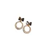 Pendientes de Aro de Plata S925 con Aguja Coreana Nuevos con Pedrería Pendientes de Lazo Versátiles de Moda Pendientes Elegantes de Gama Alta