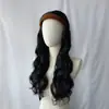Moda Feminina Europeia e Americana Aro de Cabelo Marrom Retrô Peruca Peça Única Artificial em Forma de U Fio de Alta Temperatura Meio Touca Pronto para Venda