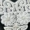 Tecido applique de gola bordada com miçangas branca para computador em estoque para roupas, decoração de vestido de noiva, acessórios de applique para gola frontal