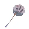 Venta al por mayor de fábrica Yangzhou lugar escénico wenchuang pintura flotante reloj de pared para fichar recuerdo turístico abanico de papel de arroz con borla
