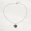 Europa y Estados Unidos collar colgante luminoso transfronterizo amor piedra natural cadena de acero de titanio retro no se decolora joyería cadena para el cuello mujeres