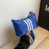 Bolsa de Tecido de Nylon Bolsa Feminina de Grande Capacidade 2025 Temporada Novo Estilo Simples Casual Listrada Bolsa de Ombro Larga Moda Bolsa Transversal
