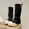Botas con plataforma de suela gruesa, botas de motociclista para mujer, nuevo estilo de bota de pantalón para verano y otoño 2026, botines western de mezclilla sin cordones, modernos