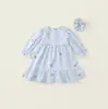 Vestido para Niña 2026 Nuevo Estilo Coreano Cuello Redondo Lazo Elegante Vestido de Princesa para Bebé Vestido Infantil Primavera Otoño