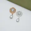 Nuevo Colgante de Aleación con Forma de Gota de Agua Flor con Pedrería Accesorios de Joyería DIY Accesorios Dorados con Pedrería Placa de Flor de Aleación Hebilla con Perforación