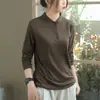 Camiseta de manga larga con cuello alto y forro polar por ambos lados para mujer, estilo nuevo, corte holgado, casual, color liso, moderna, favorecedora y versátil