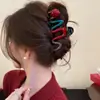 Pinza para el pelo de alta gama estilo coreano, pinza para el pelo de color block de dibujos animados para la parte trasera de la cabeza, pinza de tiburón grande versátil 2026 nueva para mujer