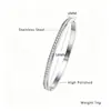 Moda estilo europeo y americano joyería de diamantes completa pulsera de acero inoxidable para mujer tendencia pulsera de acero de titanio con hebilla esmerilada