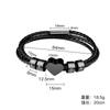 Nova Pulseira de Aço Inoxidável com Gravação de Coração da Amazon para Homens Dia dos Pais DIY Corda de Couro Trançada Personalizada Joia de Mão Fábrica