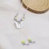 Colar de Maçã de Cerâmica Jingdezhen Colar Borboleta Dopamina Personalidade Fresca Feminina Moda Versátil Colar Venda por Atacado