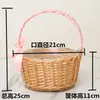 Cesta de flores tejida regalo de agradecimiento cesta de arreglo floral cesta de flores artificiales naturales hechas a mano cesta de almacenamiento de bambú ratán mimbre cesta de mano