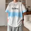Camiseta de manga curta masculina verão moda marca solta camiseta estilo Hong Kong ins moda all-match gola redonda roupas de algodão puro