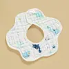 Babero de pétalos de algodón puro de ocho capas, babero de gasa octagonal 360, toalla de saliva 100% algodón, hecho a medida para bebés y niños pequeños