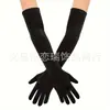 Accesorios para Mujer de los Años 1920 Spandex Satén Flocado Guantes de Charol Accesorios de Disfraz para Fiesta de Baile Transfronteriza en Stock