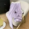 Pantalones Casuales de Verano 2026 Holgados de Cintura Alta con Cordón Adelgazantes Caídos Largos hasta el Suelo Pantalones a Cuadros con Contraste Amarillo y Blanco Estilo Europeo para Mujer