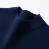 Suéter de cachemira para hombre con cuello semialto de doble capa, lujo ligero y cálido, nuevo tejido de punto para hombre otoño e invierno 2026, suéter de punto holgado para negocios