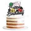 Fichas de póker creativas transfronterizas tarjeta para pastel de cumpleaños Decoración de fiesta de cumpleaños de casino de entretenimiento tarjeta de arreglo