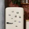 20 Piezas de Panda Tesoro Nacional Magnético Suave Pegatinas para Refrigerador Dibujos Animados Versión Q Animal Lindo Graffiti Decorativas Magnéticas para Archivador
