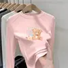 Camada base redonda para meninas, uma camiseta de manga comprida super fofa e casual para outono e inverno, perfeita como camada interna para crianças mais velhas, proporcionando calor