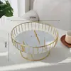 [Selección Premium] Cesta de Fruta de Hierro Forjado Estilo Ins Nórdico para Mesa de Café de Sala de Estar, Almacenamiento Simple y Creativo de Snacks para Uso Doméstico