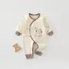 Macacão de Bebê Estilo Primavera/Outono Roupas de Bebê Pijamas para Recém-Nascidos Roupas de Primavera Roupa Íntima de Base 100% Algodão Meninos Meninas