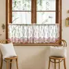 1 Pieza Patrón Multicolor Cortina Corta Cortina de Cocina Media Cortina Transfronteriza Decoración de Ventana Pequeña Poliéster Algodón