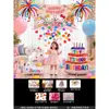 Decoración de Cumpleaños con Tablero KT de Hello Kitty, Set de Lluvia de Globos para Niños Bebés de 4 Años, Decoración de Escena de Fiesta de Gato KT de 5 Años