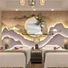 Nuevo Salón de Terapia Capilar Estilo Chino, Papel Tapiz de Tienda de Limpieza de Oídos, Papel Tapiz de Pared de Fondo para Centro de Bienestar de Baño de Pies, Mural de Sala de Té, Revestimiento de Pared para Salón de Belleza