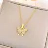 Colar para Mulheres Não Desbota Verão Pequeno e Fofo Temperamento Colar de Aço Titânio Versátil Joia de Alto Padrão Corrente Simples para Clavícula