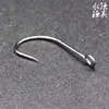 Acero al carbono niquelado negro lentejuelas boca de caballo anzuelo de pesca lentejuelas de ojo grande anzuelo simple 72A boca de caballo ojo grande anzuelo simple fabricante anzuelo de lentejuelas