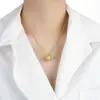 Collar de Perlas de Calabaza Hueca, Artesanía Antigua en Oro, Adorno Nacional con Esmalte, Adorno para el Cuello con Significado de Fortuna y Auspiciosidad
