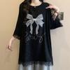 1.00 kg-150.00 kg Talla Grande Camiseta de Manga Corta Ginny Bordada con Mariposas para Mujer Verano Nueva Holgada Adelgazante Top Ins
