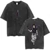 Camiseta Lavada Retro Zenin Maki de Anime Jujutsu Kaisen para Hombres y Mujeres Algodón de Alta Calidad Streetwear