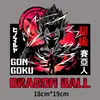 Fornecimento transfronteiriço em estoque de personagens de desenhos animados japoneses Super Saiyan T-shirt impressão de transferência térmica de tinta branca hot stamping agora feito