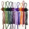 Colgante de borla con nudo chino de 6 placas, semiacabado, de tamaño pequeño, ideal para decoración del Festival de Primavera, con cordón.