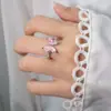 Anillo Mariposa Circonita Ultra Flash Exquisito Diseño Nicho Lujo Ligero Anillo Diamante Rosa Compromiso Regalo Día de San Valentín Anillo Dedo