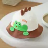 Sombreros de pescador de punto para niños al por mayor, lindos sombreros de animal estilo coreano para bebés, sombreros de cubo cálidos de otoño súper lindos para niños y niñas