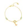 Pulseira de flor de quatro folhas de borboleta de ouro doce de areia vietnamita antiga, estilo simples e luxuoso de luxo para mulheres, suprimentos de joias de alta qualidade