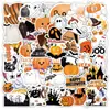 50 Pegatinas de Halloween, Decoración Personalizada, Cabeza de Calabaza Aterradora, Castillo Fantasma, Pegatinas de Grafiti para Teléfono Móvil y Maleta