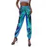 Pantalones Hip-Hop de Calle Modernos Deportivos Casuales Pantalones Láser Brillantes Fantasía Pantalones Dulces Cuero Brillante Pantalones de Fantasía
