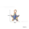 Pingente Estilo Oceano com Gotejamento de Óleo em Aço Inoxidável - Estrela-do-Mar/Concha do Mar/Cavalo-Marinho Banhado a Ouro Acessórios para Colar/Pulseira DIY
