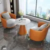 Sofá Individual de Lujo Sencillo Mesa de Café Combinación Mesa de Comedor Ocio Recepción de Hotel Oficina de Ventas Negociación Salón de Belleza