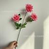 Nova Flor Artificial Rosa de Canto 3 Cabeças Salão de Casamento Decoração Suave Flor de Mesa Flor de Exibição Vaso Flor Fornecimento Pronto
