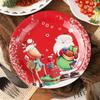 Venta Flash Navidad Juego de Vajilla Desechable Plato de Papel Vaso de Papel Decoración Navideña Servilleta de Papel Vajilla para Fiesta Navideña Plato de Papel