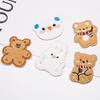 Pegatinas de tela bordadas con forma de oso de peluche, conejito de dibujos animados, bordado por ordenador, autoadhesivo, para decoración de ropa y bolsos.
