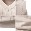 Nuevo chaleco versátil de moda para otoño e invierno para hombre, suéter casual de punto con cuello en V, disponible en tallas grandes y múltiples colores, estilo pullover, sin mangas, perfecto como capa base