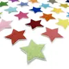 Pegatinas de tela con forma de estrella de cinco puntas en color, venta al por mayor, accesorios para ropa, zapatos y sombreros, parches bordados, pegatinas de tela, sellos de bordado por computadora.