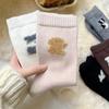 Calcetines de Otoño/Invierno Nuevos para Mujer con Estampado de Dibujos Animados Lindos de Lana hasta la Mitad de la Pantorrilla Espesos de Felpa Perro Cachemira Holgados
